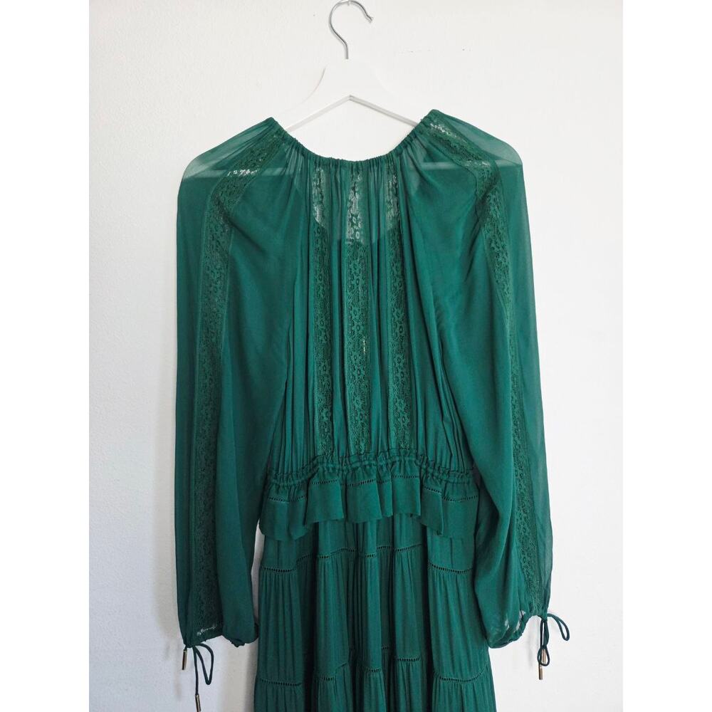Zimmermann Deep Green Tiered Long Sleeve Maxi Dress. - Picture 10 of 12